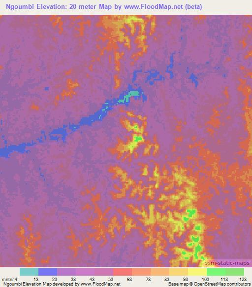 Ngoumbi,Gabon Elevation Map