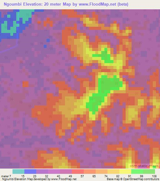 Ngoumbi,Gabon Elevation Map