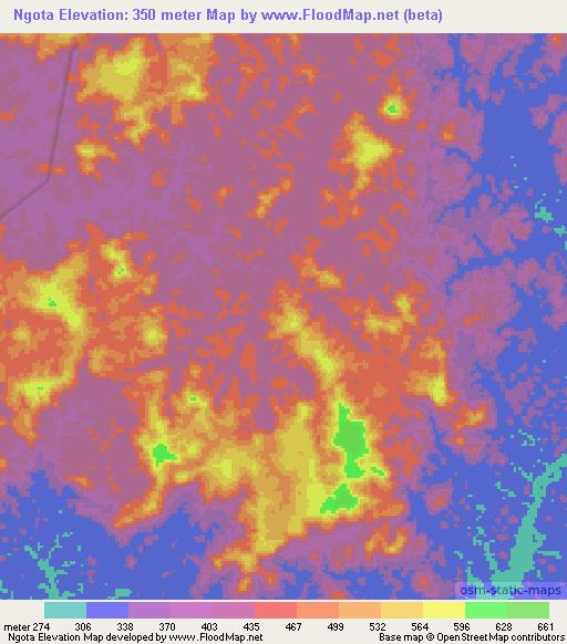 Ngota,Gabon Elevation Map