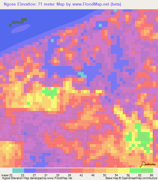 Ngoss,Gabon Elevation Map