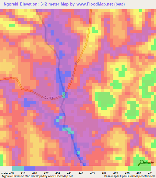 Ngoreki,Gabon Elevation Map