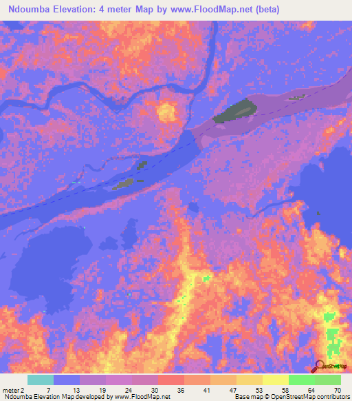 Ndoumba,Gabon Elevation Map