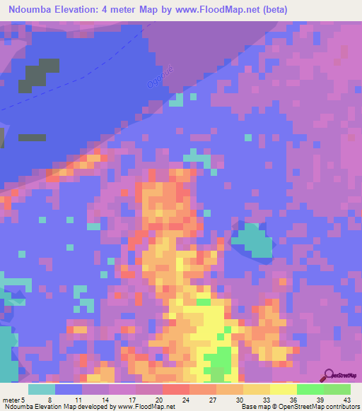 Ndoumba,Gabon Elevation Map