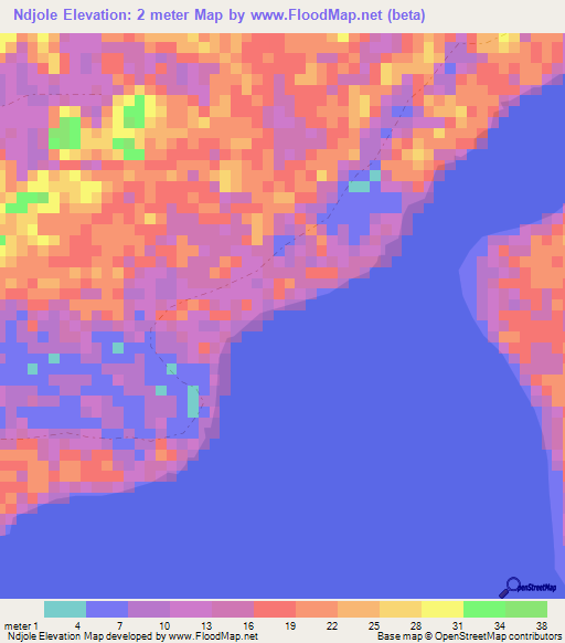 Ndjole,Gabon Elevation Map