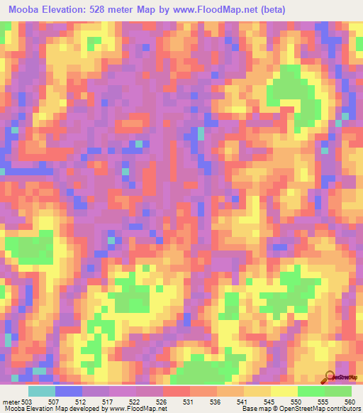 Mooba,Gabon Elevation Map