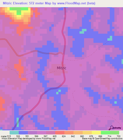 Mitzic,Gabon Elevation Map