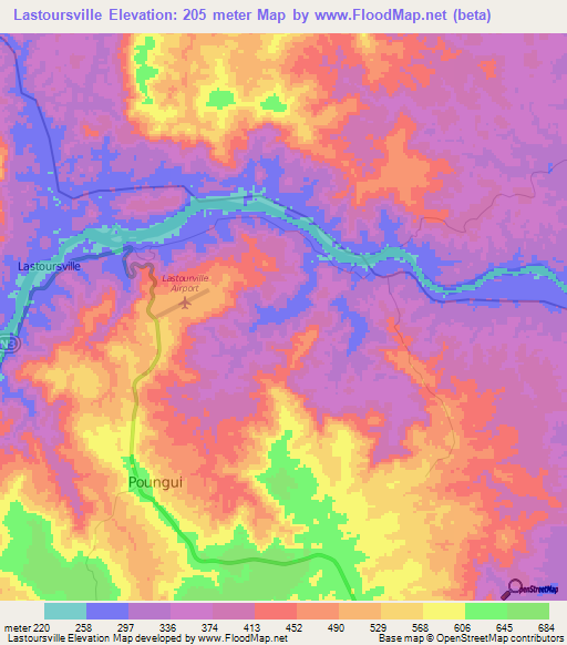 Lastoursville,Gabon Elevation Map