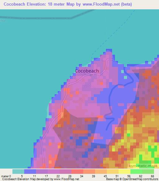 Cocobeach,Gabon Elevation Map