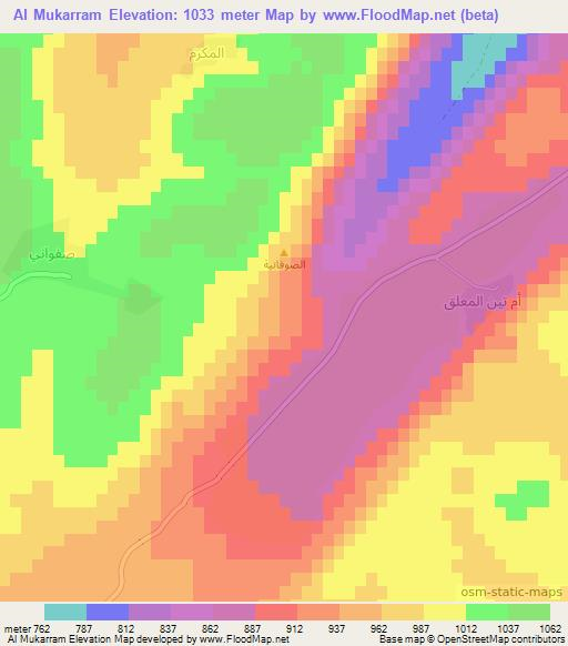 Al Mukarram,Syria Elevation Map