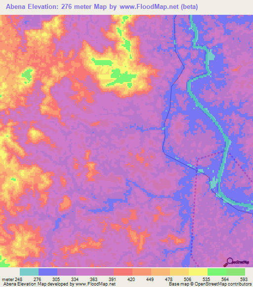 Abena,Gabon Elevation Map