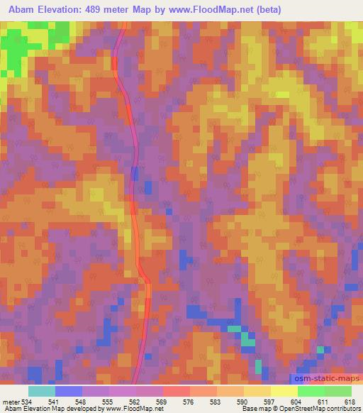 Abam,Gabon Elevation Map