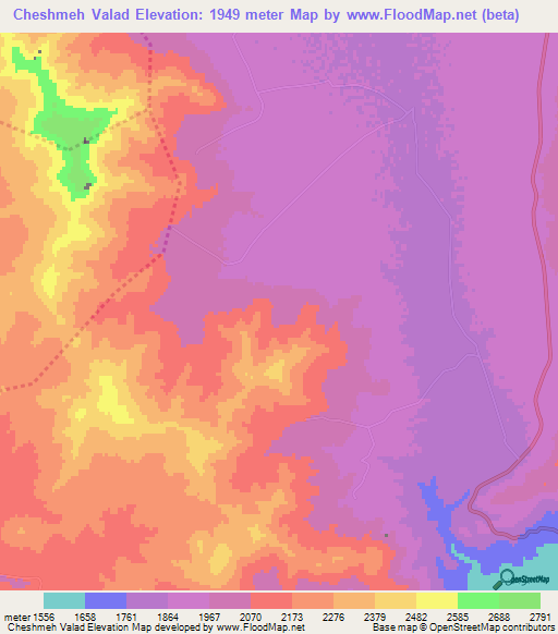 Cheshmeh Valad,Iran Elevation Map
