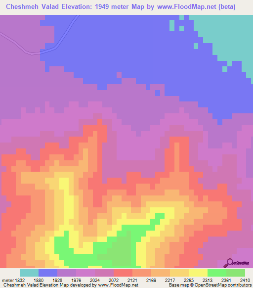 Cheshmeh Valad,Iran Elevation Map