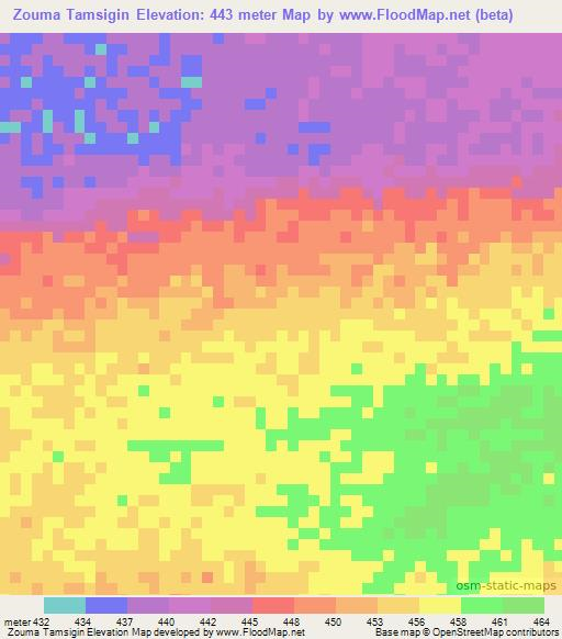Zouma Tamsigin,Chad Elevation Map