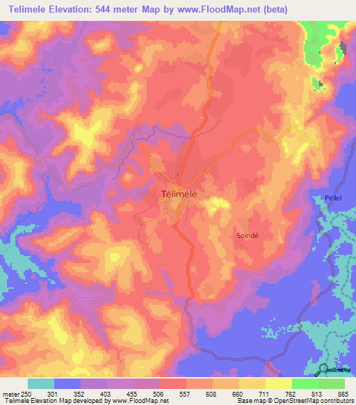Telimele,Guinea Elevation Map