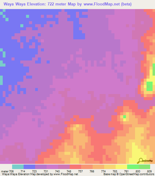 Waya Waya,Chad Elevation Map