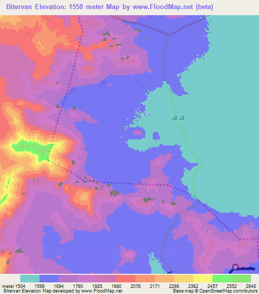 Bitervan,Iran Elevation Map