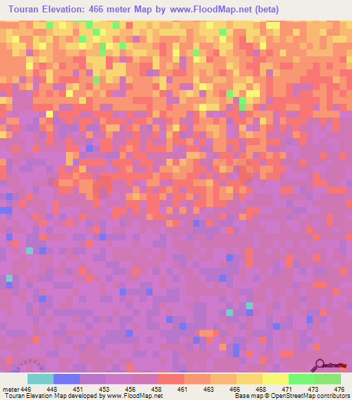 Touran,Chad Elevation Map