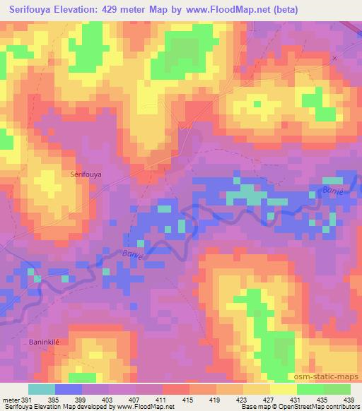 Serifouya,Guinea Elevation Map