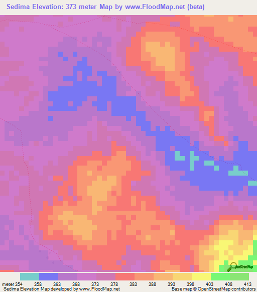 Sedima,Guinea Elevation Map