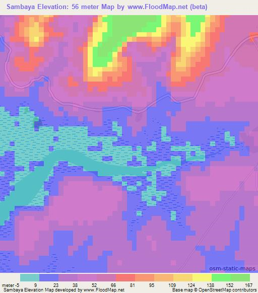 Sambaya,Guinea Elevation Map