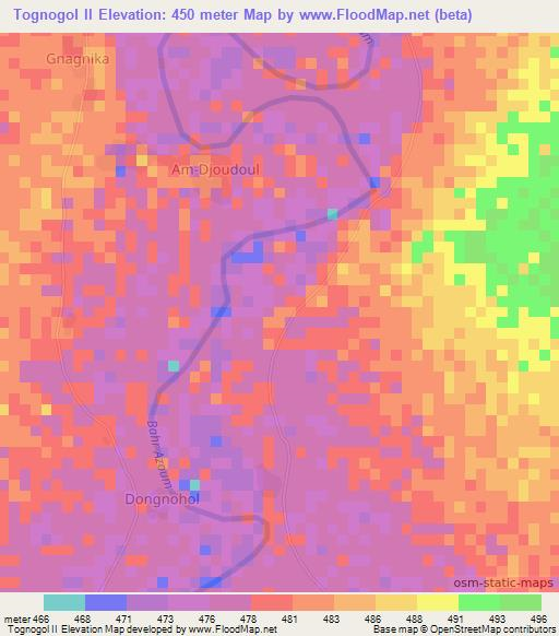 Tognogol II,Chad Elevation Map