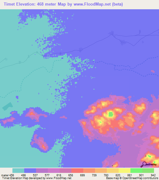 Timet,Chad Elevation Map