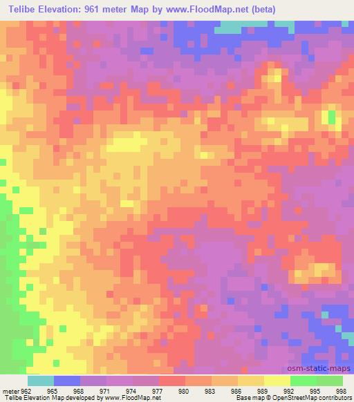 Telibe,Chad Elevation Map