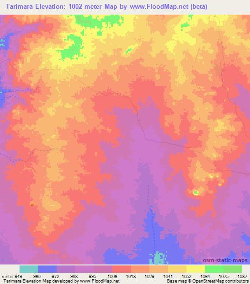Tarimara,Chad Elevation Map