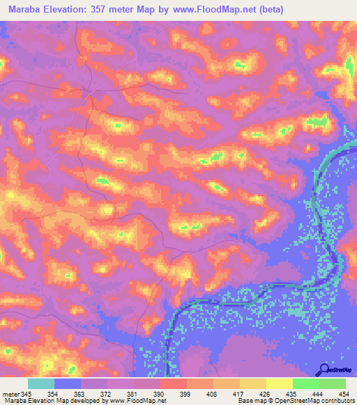 Maraba,Guinea Elevation Map