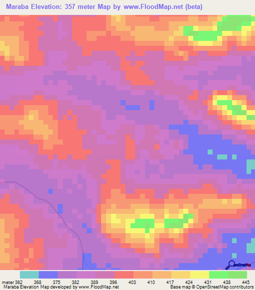 Maraba,Guinea Elevation Map