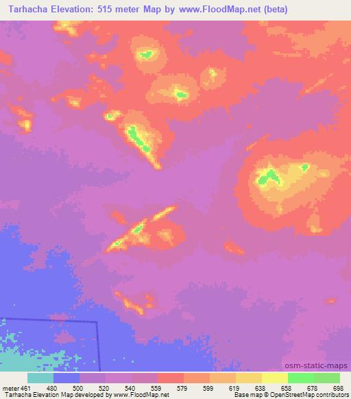 Tarhacha,Chad Elevation Map