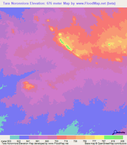 Tara Noronniora,Chad Elevation Map