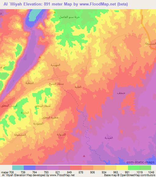 Al `Illiyah,Syria Elevation Map