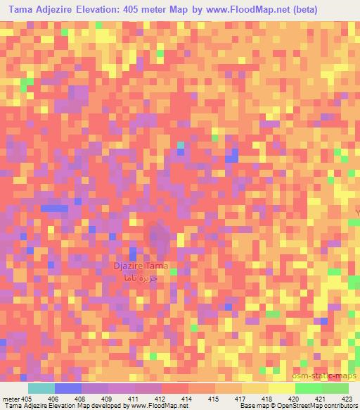 Tama Adjezire,Chad Elevation Map