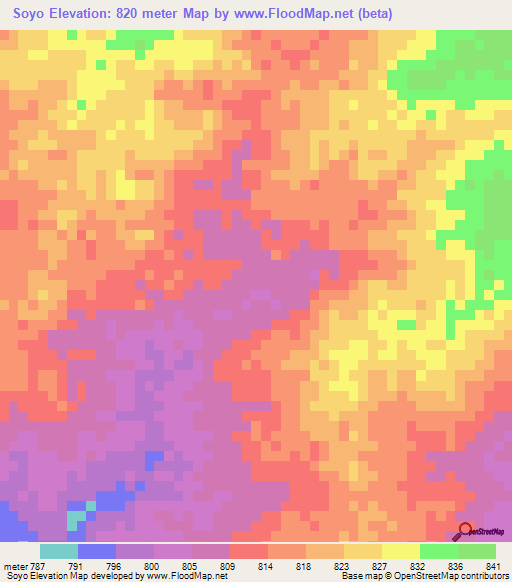 Soyo,Chad Elevation Map