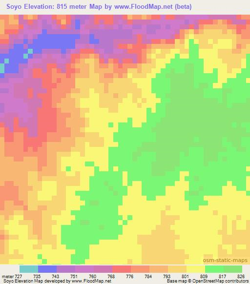 Soyo,Chad Elevation Map