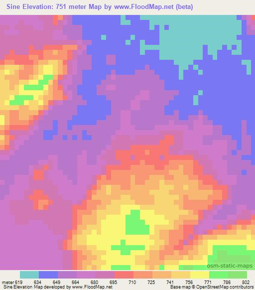 Sine,Chad Elevation Map
