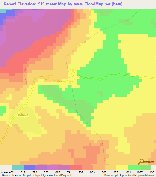 Keneri,Guinea Elevation Map
