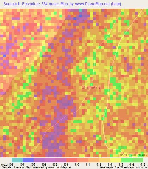 Samata II,Chad Elevation Map