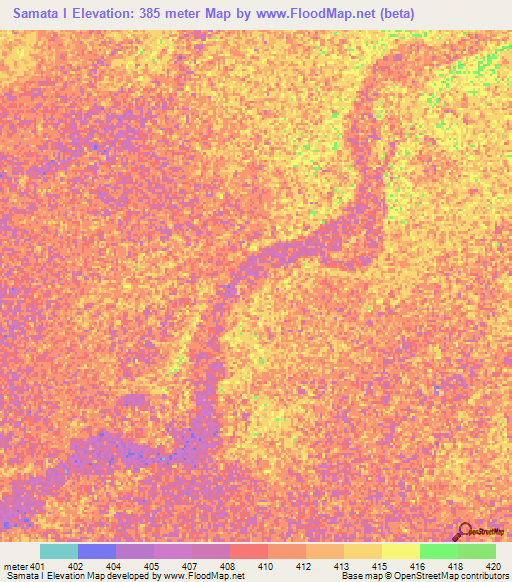 Samata I,Chad Elevation Map
