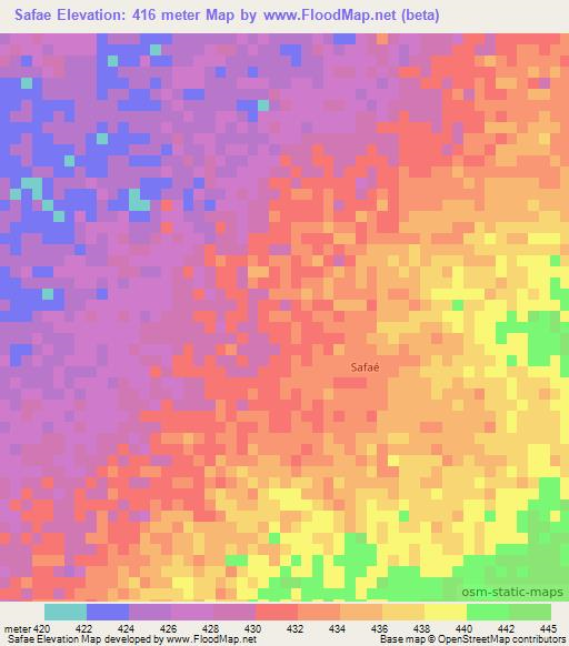 Safae,Chad Elevation Map