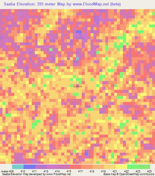 Saaba,Chad Elevation Map