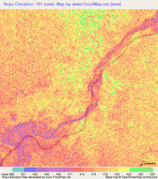 Royo,Chad Elevation Map