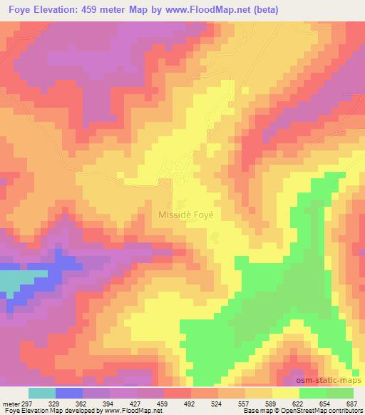 Foye,Guinea Elevation Map