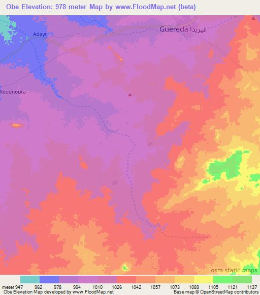 Obe,Chad Elevation Map