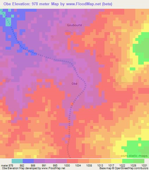 Obe,Chad Elevation Map