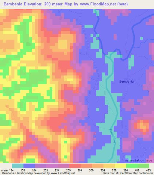 Bembenia,Guinea Elevation Map