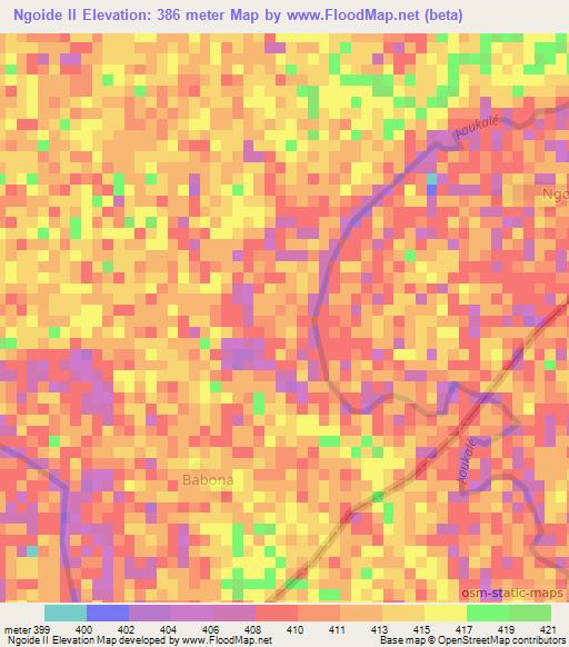 Ngoide II,Chad Elevation Map