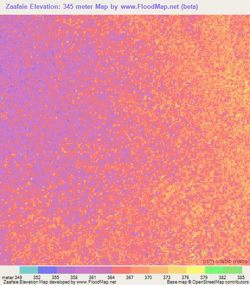 Zaafaie,Chad Elevation Map